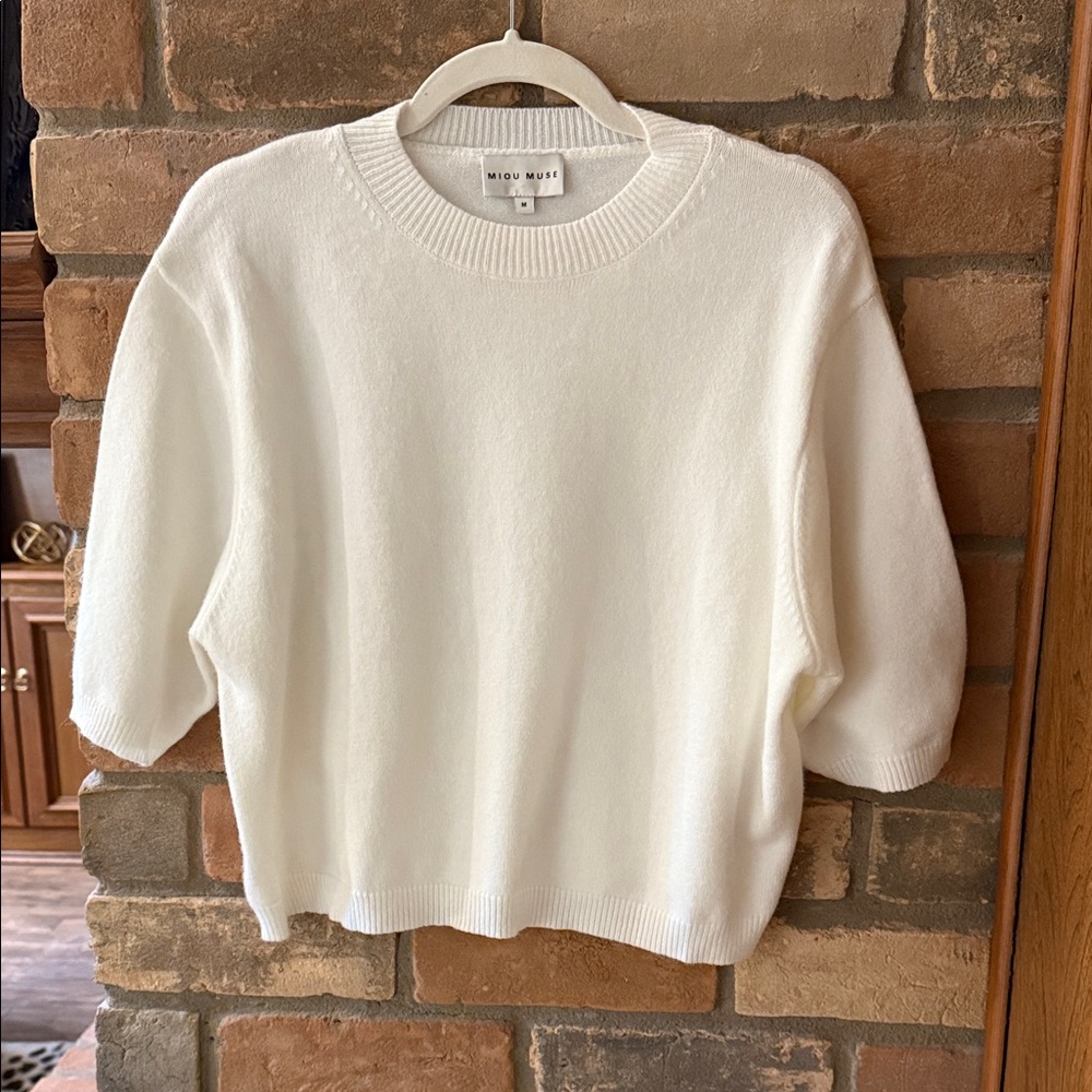 Mild West Women's Classic White Crew Neck Sweater